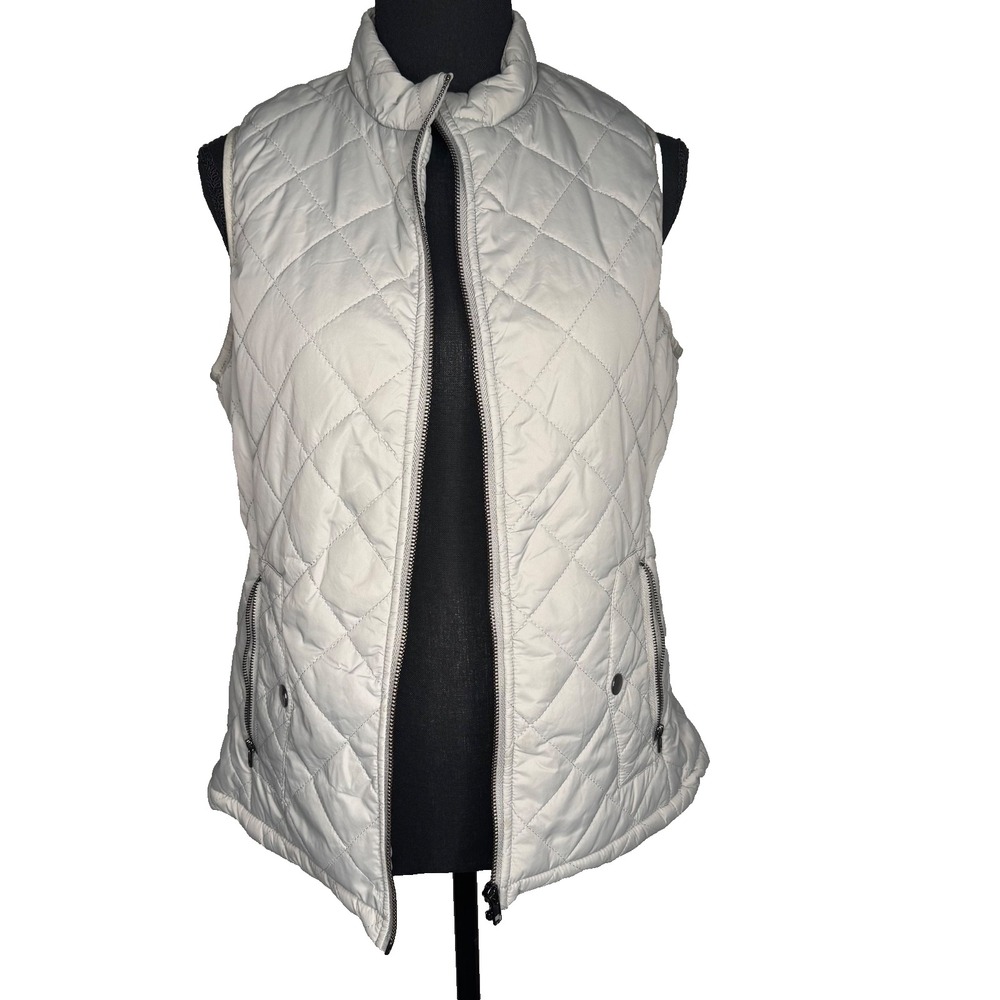 Fuinloth Quilted Puffer Vest | Small Neutral‎ Lightweight Zip Pocket